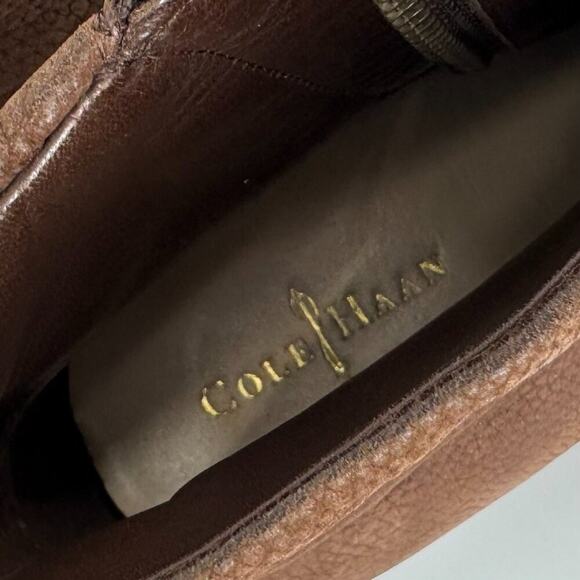 Cole Haan Nike Air Cassidy Ankle Booties Worn Leather Stacked Heel Brown 9.5 - Picture 8 of 11